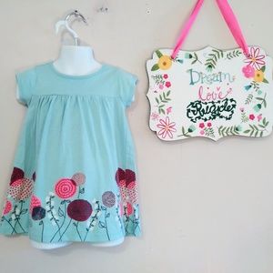 Tea Collection 2 Aqua Chrysanthemum Mini Dres